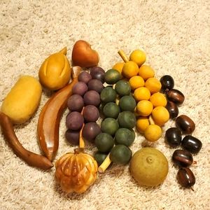 Vtg.  Mid-century wooden fruit